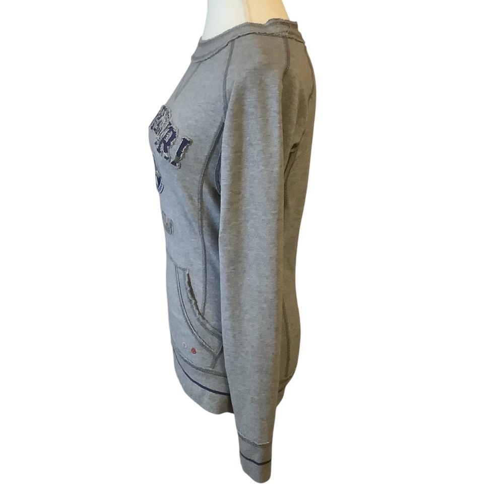 Napapijri Logo Sweatshirt Women’s Size S Grey Cotton Stretch Graphic Pullover - Picture 2 of 15